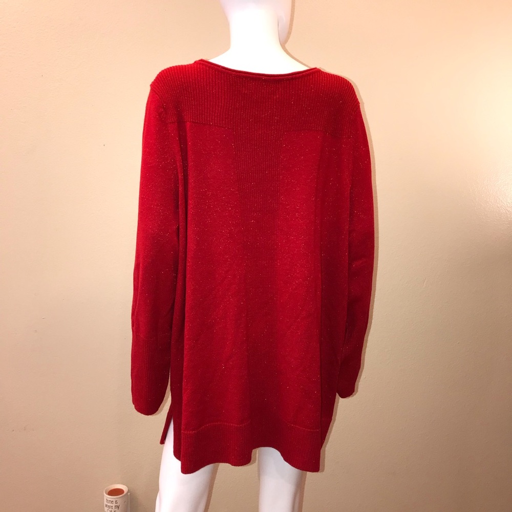 Apt 9 Tunic Sweater Sparkle Red Tango NEW - Picture 3 of 11